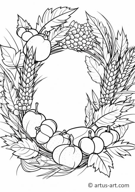 Podzimní sklizeň - omalovánka věnec